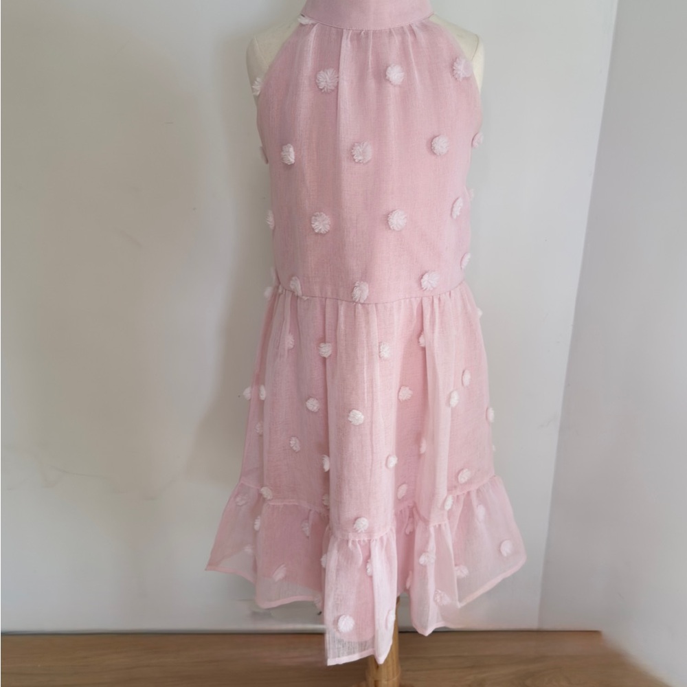 Charming Pink Swiss Dot GB Girls Dress